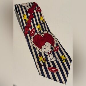 Vintage Peanuts Snoopy & Woodstock Silk Tie